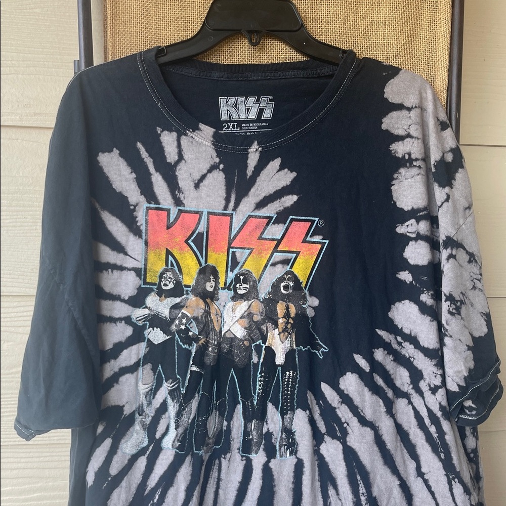 Kiss Kids Black and‎ White Tie-Dye Tee